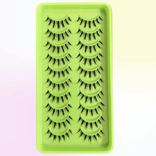 10 Pairs Natural 3D Faux Mink Short False Eyelashes