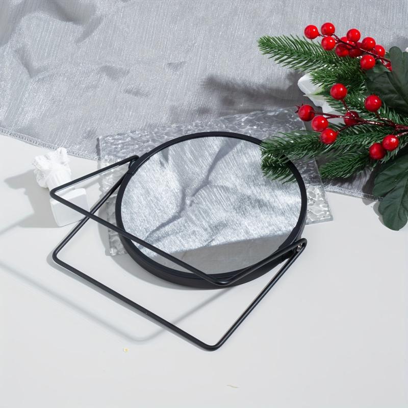 Vintage Metal Makeup Mirror Double Sided Round Beauty Mirror
