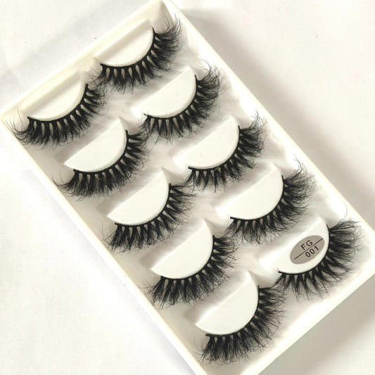 5 Pairs Fluffy Mink Natural Short Messy Eyelashes 10-23mm 3D Dramatic Makeup