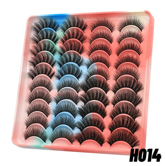 GROINNEYA 3D Mink Lashes Soft Fluffy Wispy Cross Eyelash Extensions