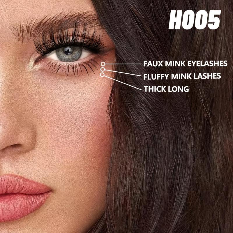 GROINNEYA 3D Mink Lashes Soft Fluffy Wispy Cross Eyelash Extensions