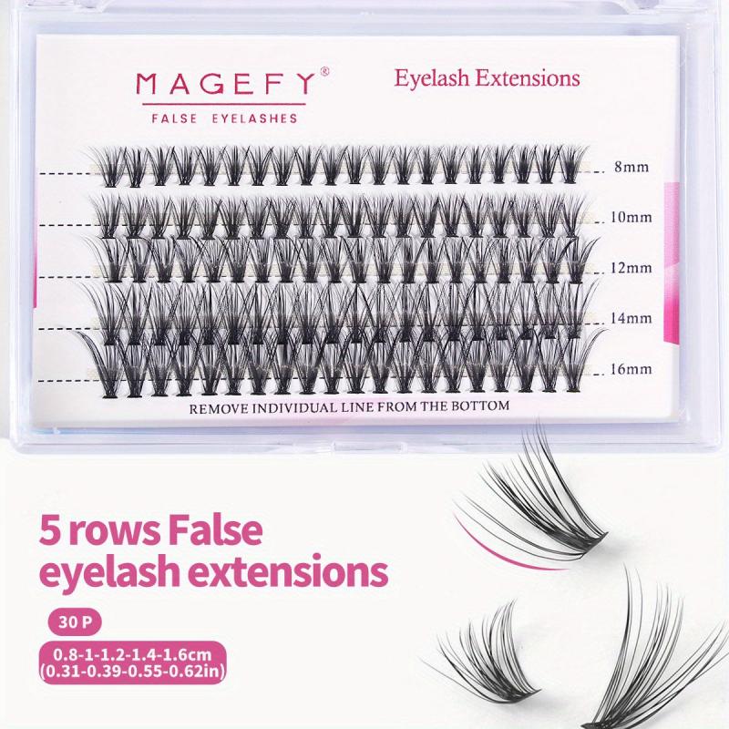 100pcs Fishtail False Eyelashes Natural 8-16mm Cluster Lashes