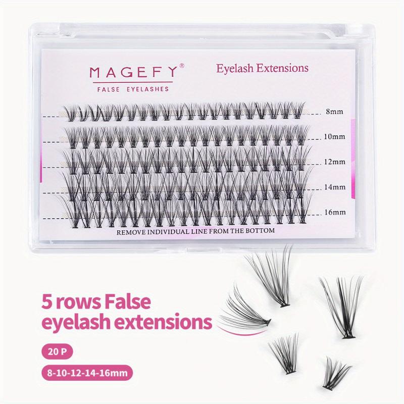 100pcs Fishtail False Eyelashes Natural 8-16mm Cluster Lashes