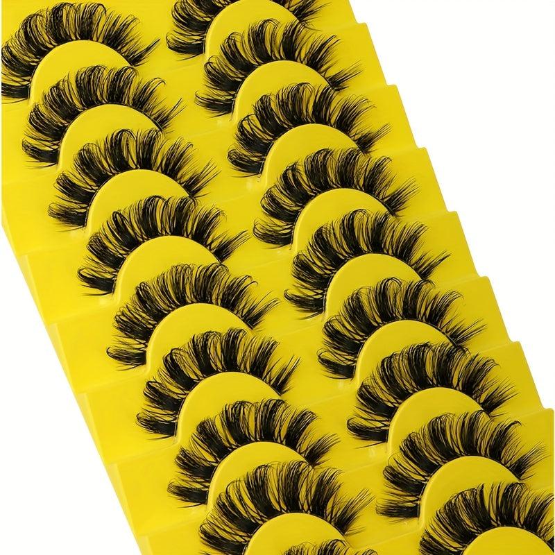 10 Pairs Natural 3D Fluffy Lashes for Daily or Special Occasion Makeup