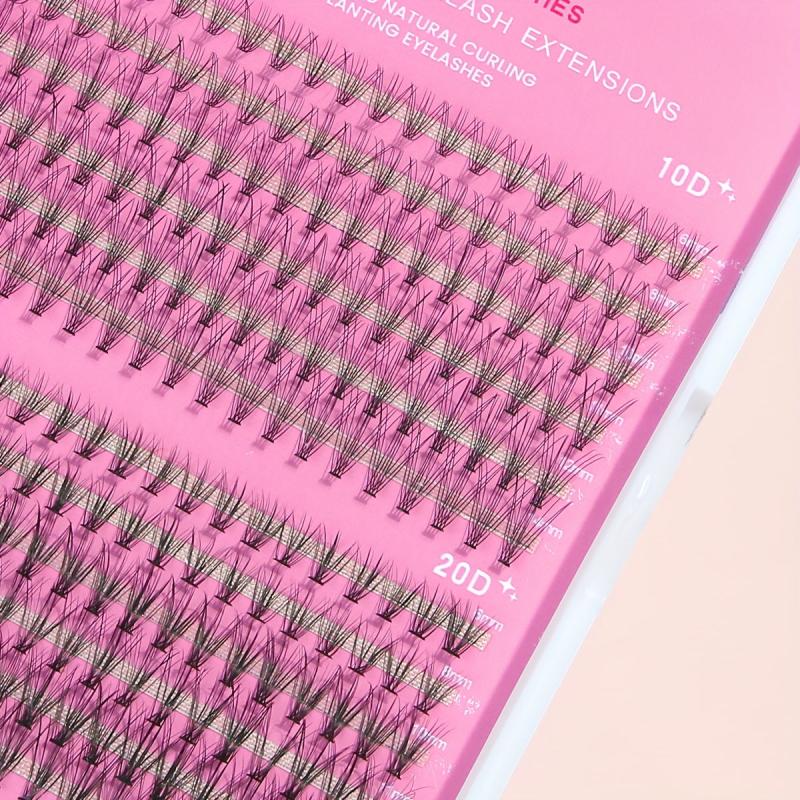 240Pcs Cluster Fishtail Eyelashes 6-14mm Long Fluffy Soft Curling DIY Extensions