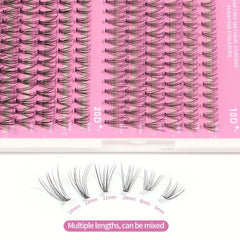240Pcs Cluster Fishtail Eyelashes 6-14mm Long Fluffy Soft Curling DIY Extensions