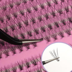 240Pcs Cluster Fishtail Eyelashes 6-14mm Long Fluffy Soft Curling DIY Extensions