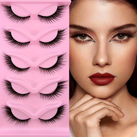5 Pairs Natural Look Winged False Eyelashes