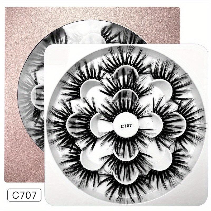 Fluffy 8D Faux Mink Lashes Natural Wispy Curly False Eyelashes