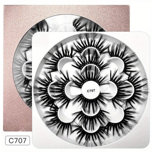 Fluffy 8D Faux Mink Lashes Natural Wispy Curly False Eyelashes