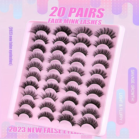 20 Pairs Thick False Eyelashes Long Eye Lashes