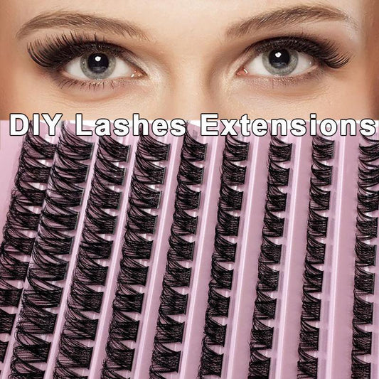 DIY Cluster Lashes 120 Volume Natural Segmented Eyelashes Bundles