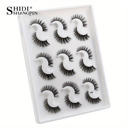 9 Pairs 3D Faux Mink False Eyelashes Natural Curling Thick Extension