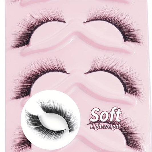 5 Pairs Fox Eye False Eyelashes Cat Eye Natural Mink Hair Dramatic Makeup