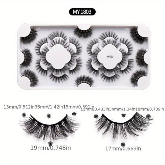 18 Pairs 8D Mink Hair False Eyelashes Thick Curling Volume Lashes