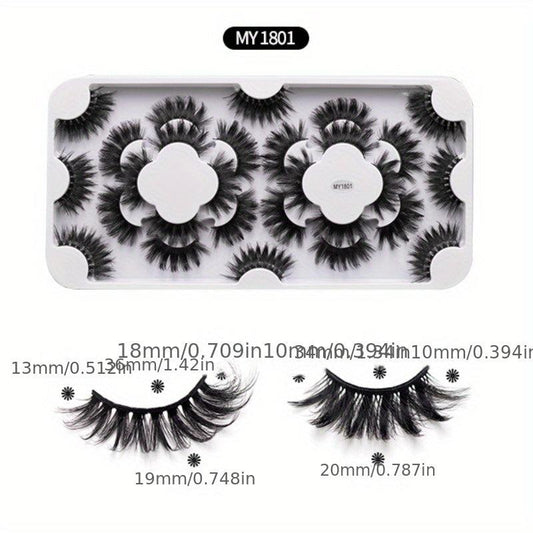 18 Pairs 8D Mink Hair False Eyelashes Thick Curling Volume Lashes
