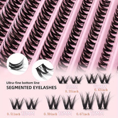 DIY Segmented False Eyelashes Short Long Cluster Extension Makeup