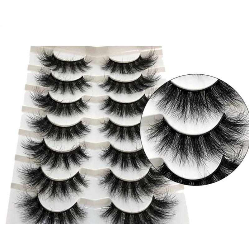 7 Pairs Fluffy Mink Lashes Dramatic Volume Extension