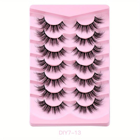 7 Pairs Segmented Fluffy False Eyelashes Thick Natural Eye Lashes