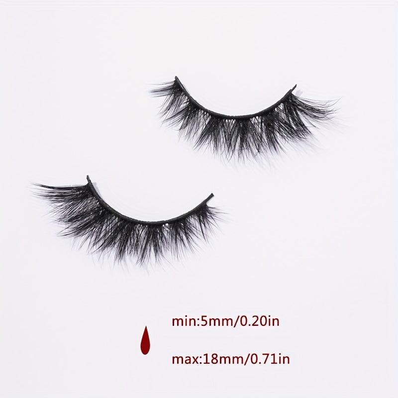7 Pairs Volumized Crisscross Cat Eye False Eyelashes 5 18mm Wispy 5D Lashes
