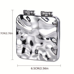 Ripple Pattern Square Mirror Foldable Pocket Makeup Mirror