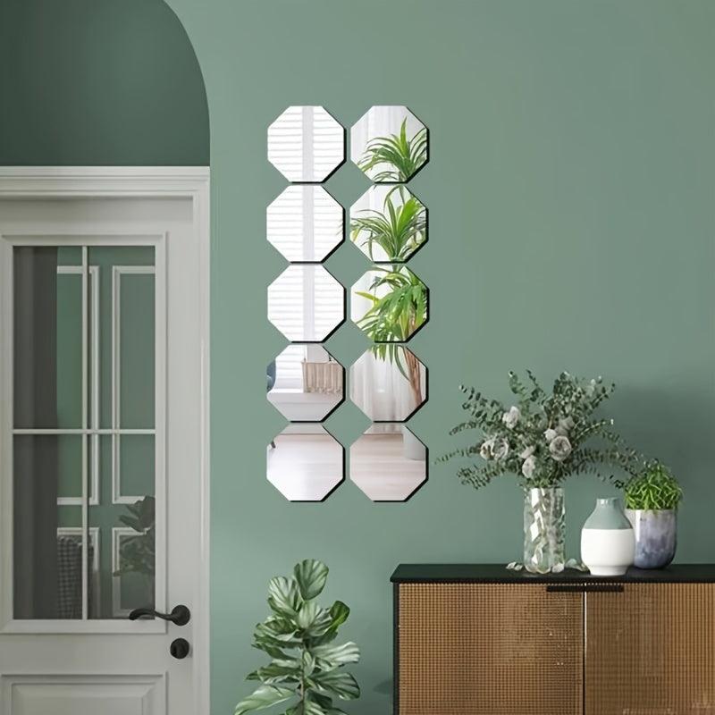 2pcs Acrylic Mirror Wall Stickers - Home Decor, Self Adhesive