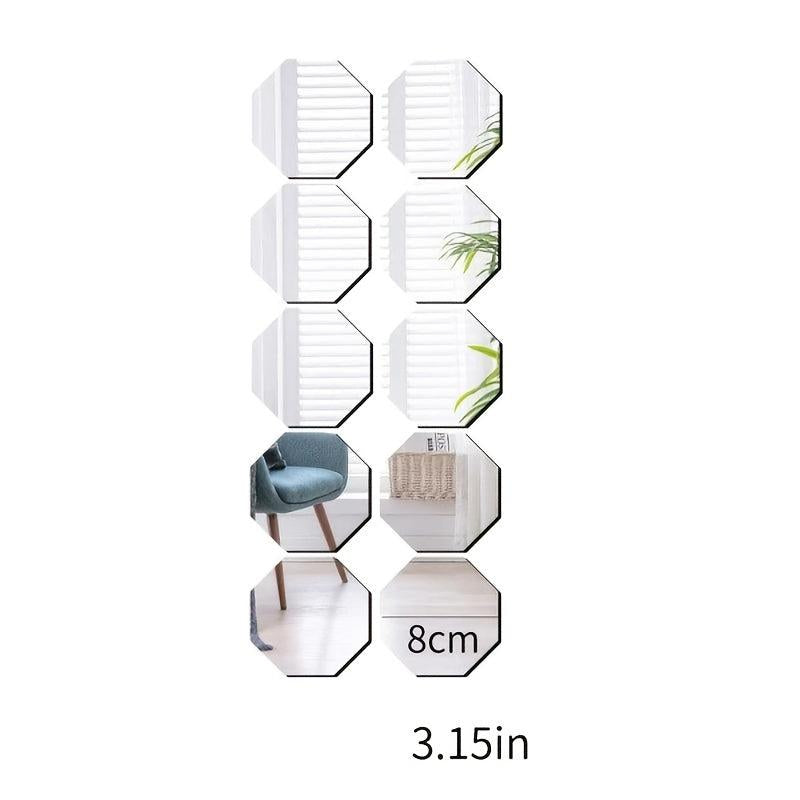 2pcs Acrylic Mirror Wall Stickers - Home Decor, Self Adhesive