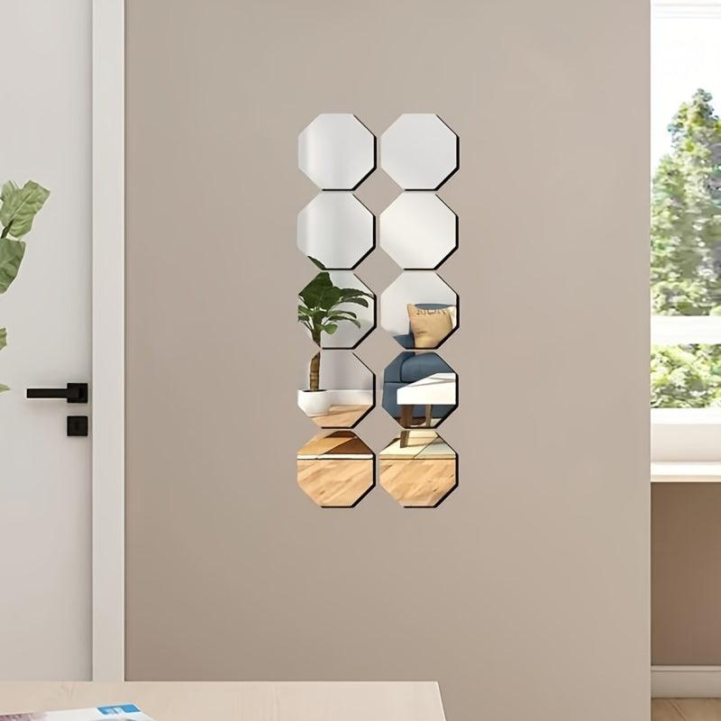 2pcs Acrylic Mirror Wall Stickers - Home Decor, Self Adhesive