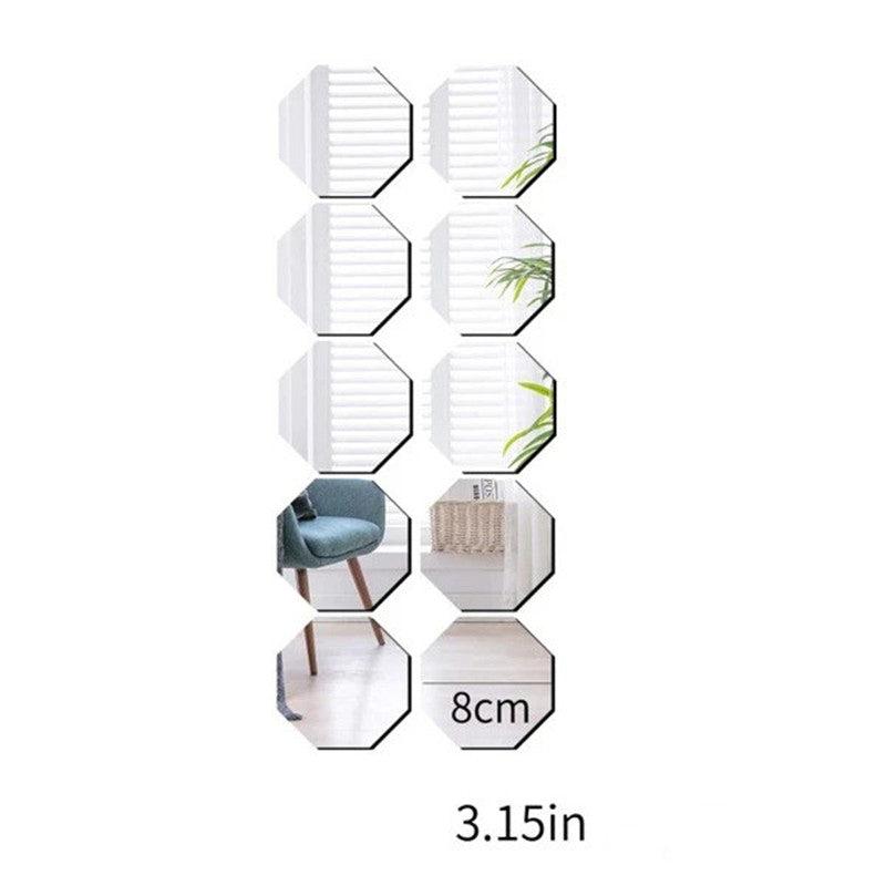2pcs Acrylic Mirror Wall Stickers - Home Decor, Self Adhesive