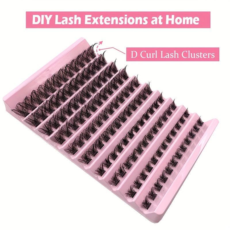 120pcs 8-16mm D Curl Cluster Lashes Soft Natural False Eyelashes DIY