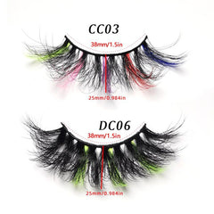 3D Rainbow False Eyelashes 20mm 25mm Fluffy Stage Makeup Lashes