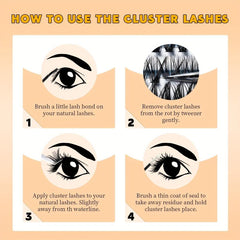 640pcs Wispy Cluster DIY Eyelashes D Curling Volume Individual Lashes