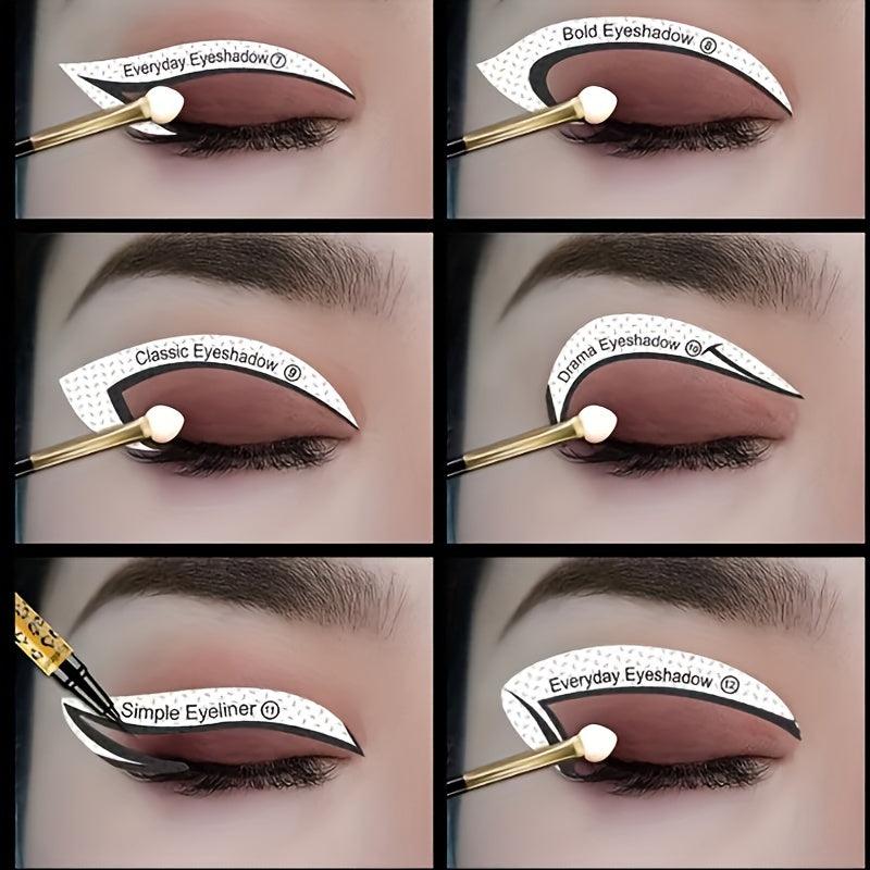 24pcs Eyeliner And Eyebrow Stencils Set Easy Grooming & Styling