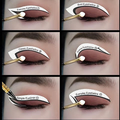 24pcs Eyeliner And Eyebrow Stencils Set Easy Grooming & Styling