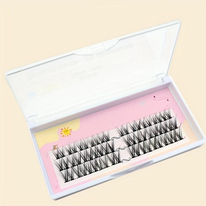 Cluster Segmented False Eyelashes Dense Cross Curling Realistic Self grafted