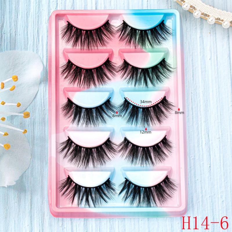 5 Pairs Natural Looking 3D Faux Mink Lashes for Flawless Cat Eye