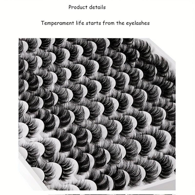 48 Pairs Fluffy Thick Faux Mink Lashes Soft Natural Long Wispy Full Strip Lashes
