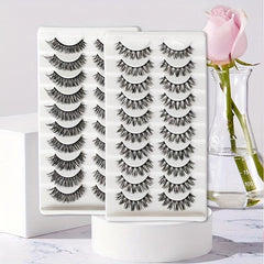 10 Pairs Fluffy Style False Eyelashes Natural Thick Soft False Eyelashes