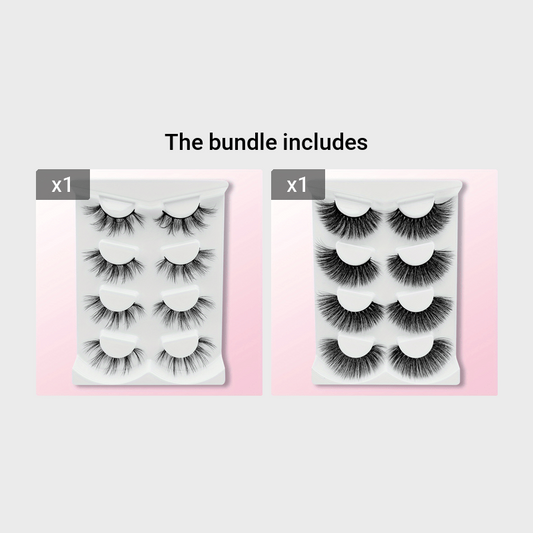 4 Pairs 3D Thick Mink False Eyelashes Natural Cross Messy Volume Lashes
