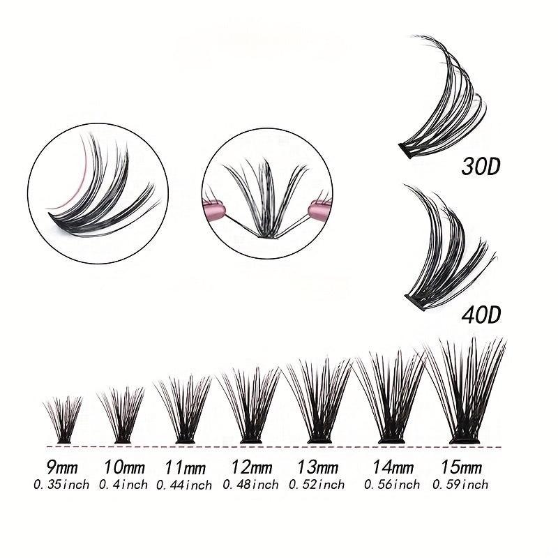 14 Rows Mini D Curl Lash Clusters for Natural Volume DIY Eyelash Extension