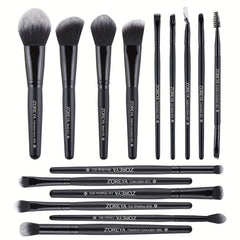 15pcs Makeup Brush Set Long Handle Natural Soft Synthetic Fiber