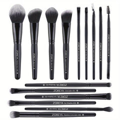 15pcs Makeup Brush Set Long Handle Natural Soft Synthetic Fiber