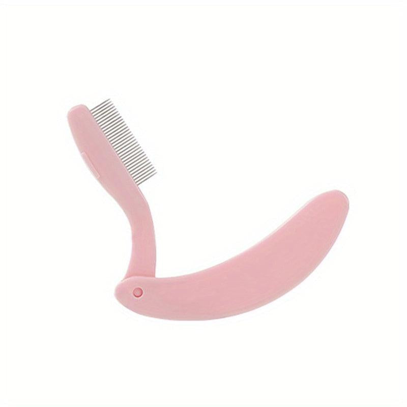 Portable Makeup Brushes Folding Eyelash Comb Beauty Tool Pink