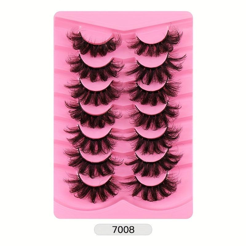 7 Pairs Thick False Eyelashes Dramatic Volume Fluffy Makeup Lashes Extension