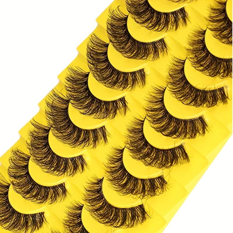 10 Pairs Soft 3D Natural Volume Curly False Eyelashes