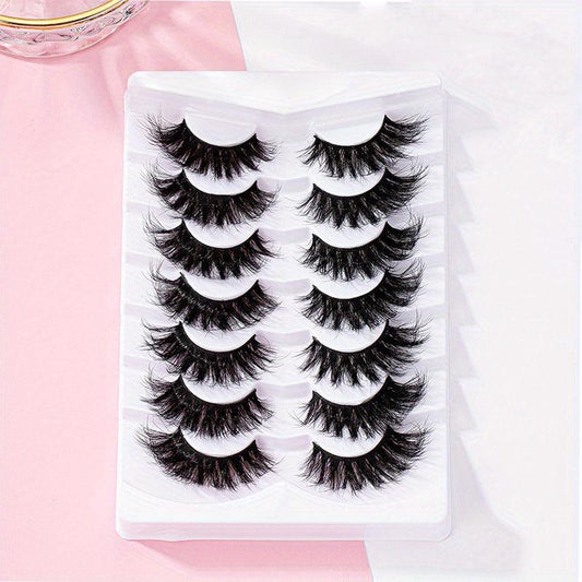 Thick Long 6D Volume Eyelashes 7 Pairs 20mm Fluffy False Eyelashes