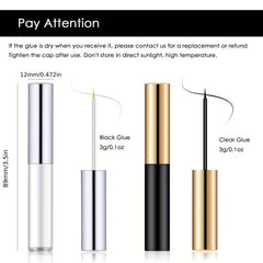 Strong Hold Eyelash Glue Latex Waterproof Sensitive Eyes Safe 0.2 Oz