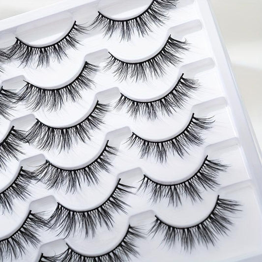 14 Pairs Natural Fluffy Wispy False Eyelashes 15mm