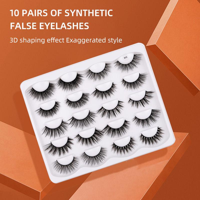 Vegan Natural Plant Fiber False Eyelashes Curly Full Cat Eye Faux Mink Lashes