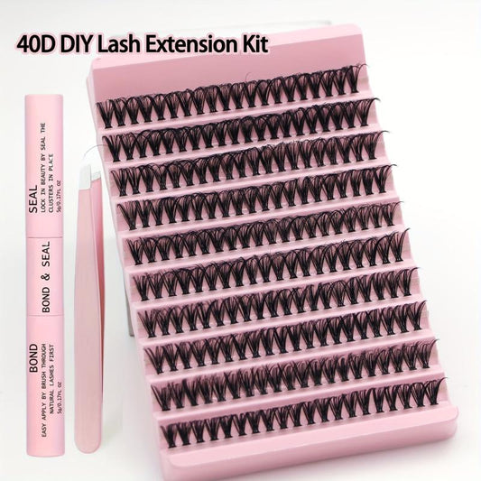 DIY Lash Extension Kit 200pcs Individual Lashes Cluster D Curling